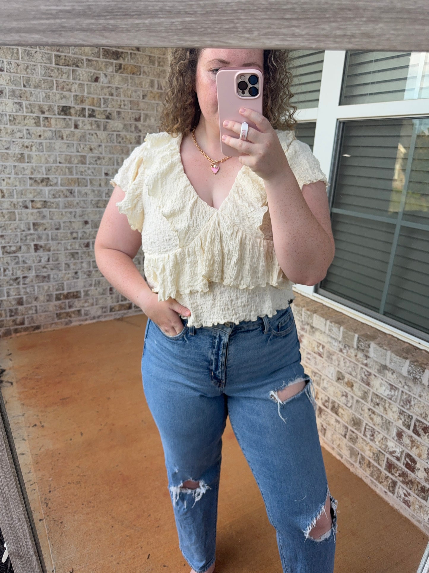 Buttercream Ruffle Top