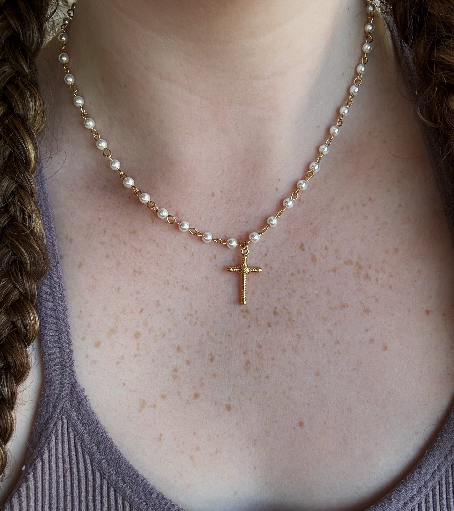 Pearl Cross Necklace
