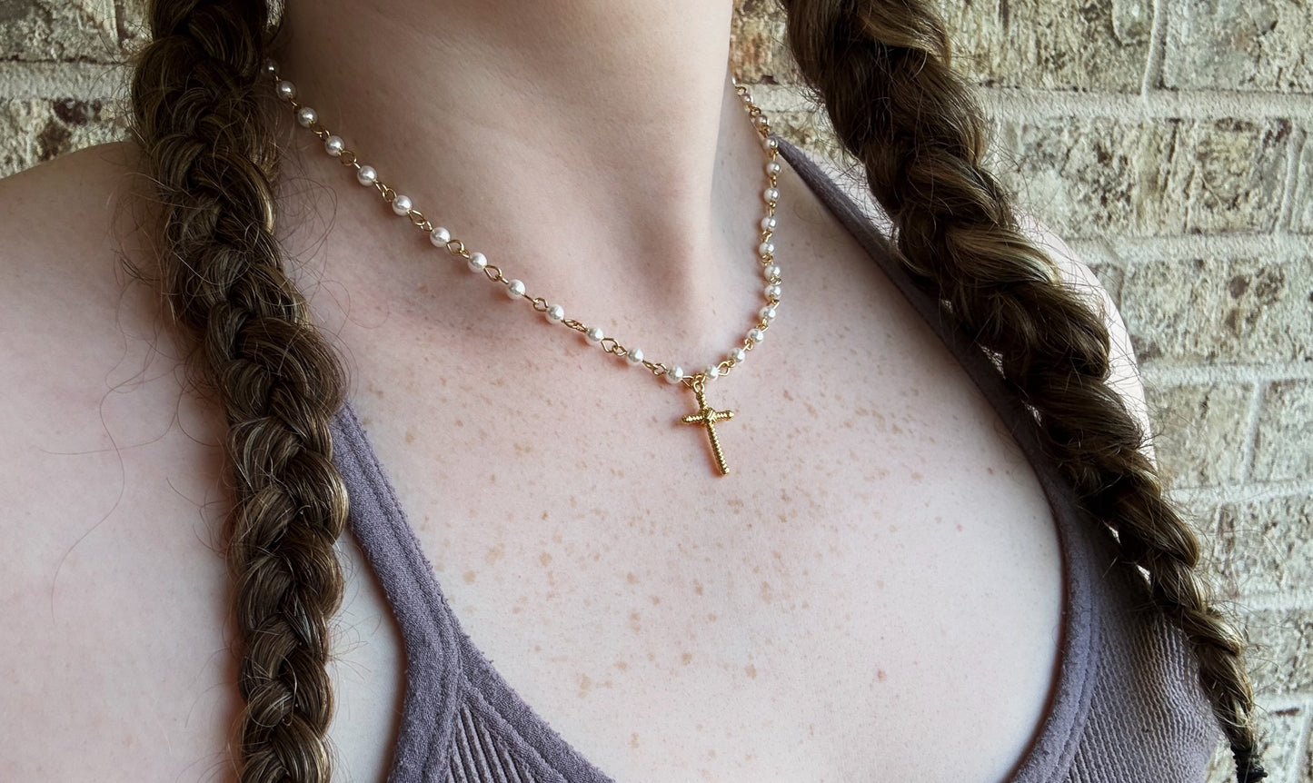 Pearl Cross Necklace