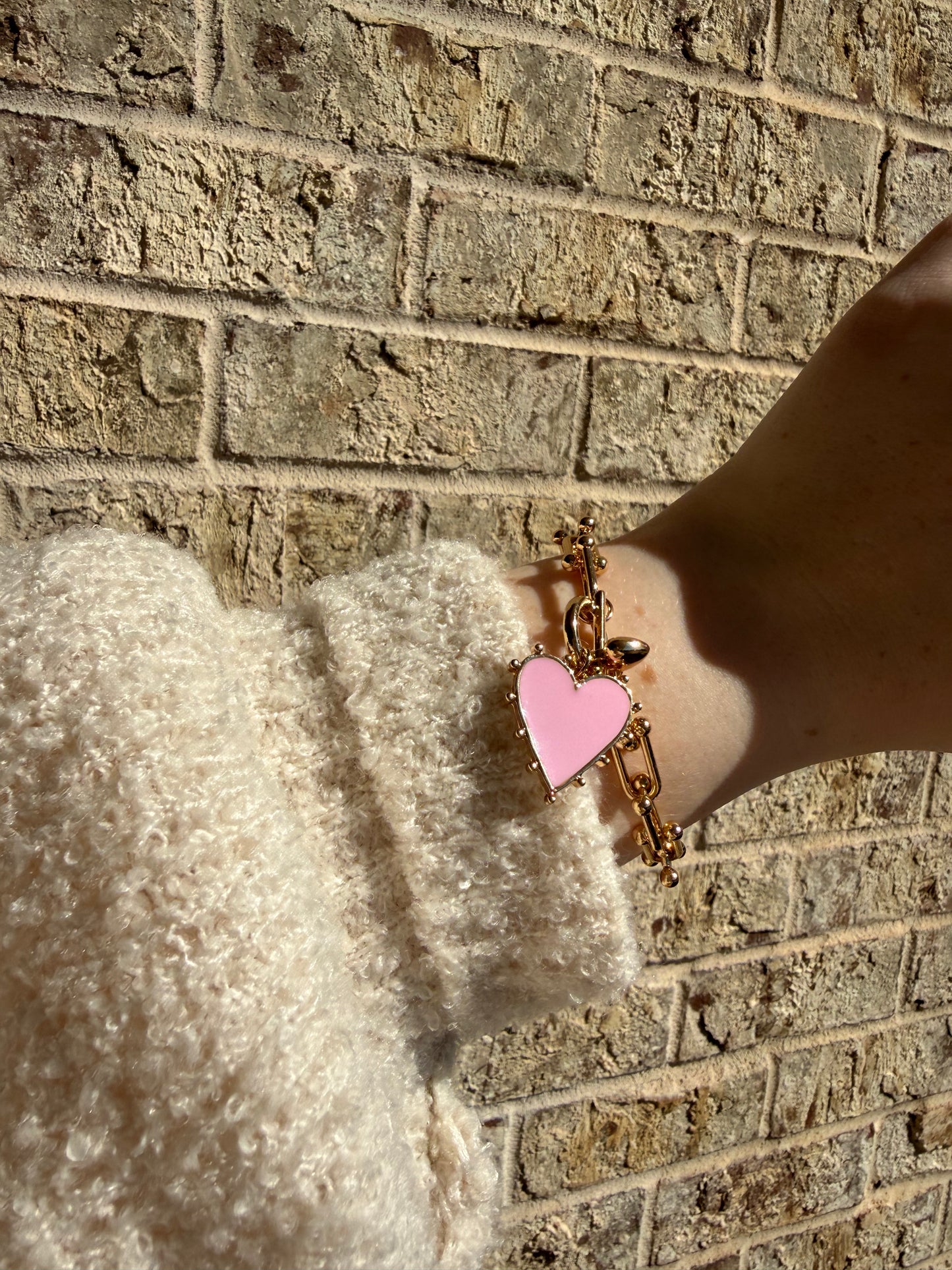 Lovely Pink Heart Bracelet