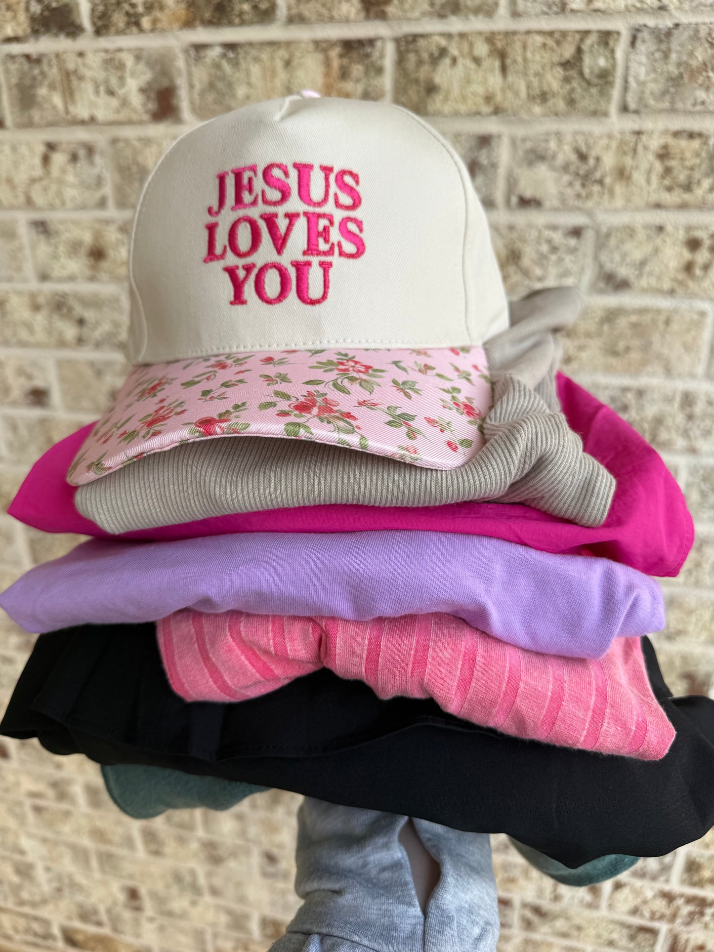 Jesus Loves You Floral Hat