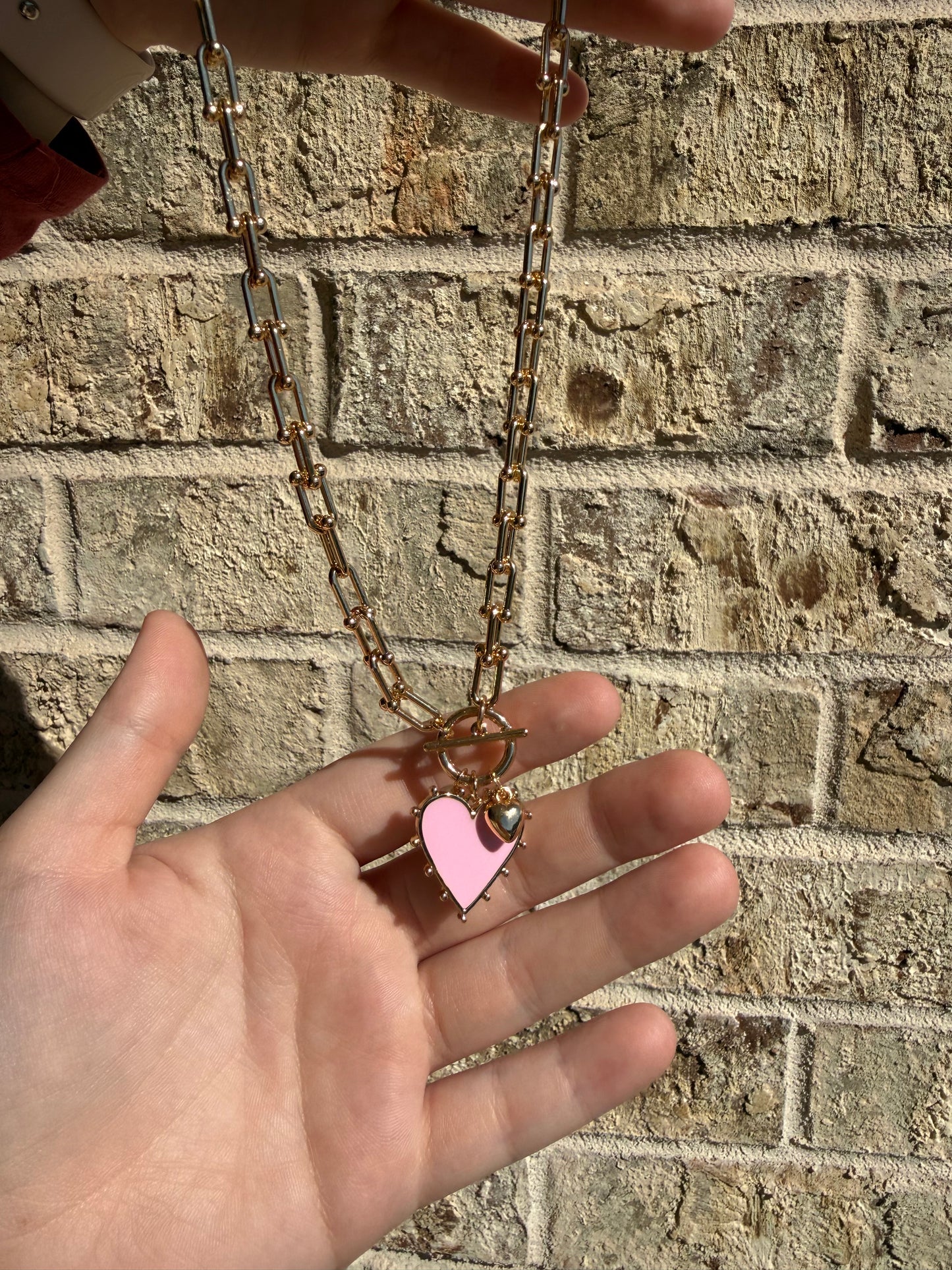 Lovely Pink Heart Necklace