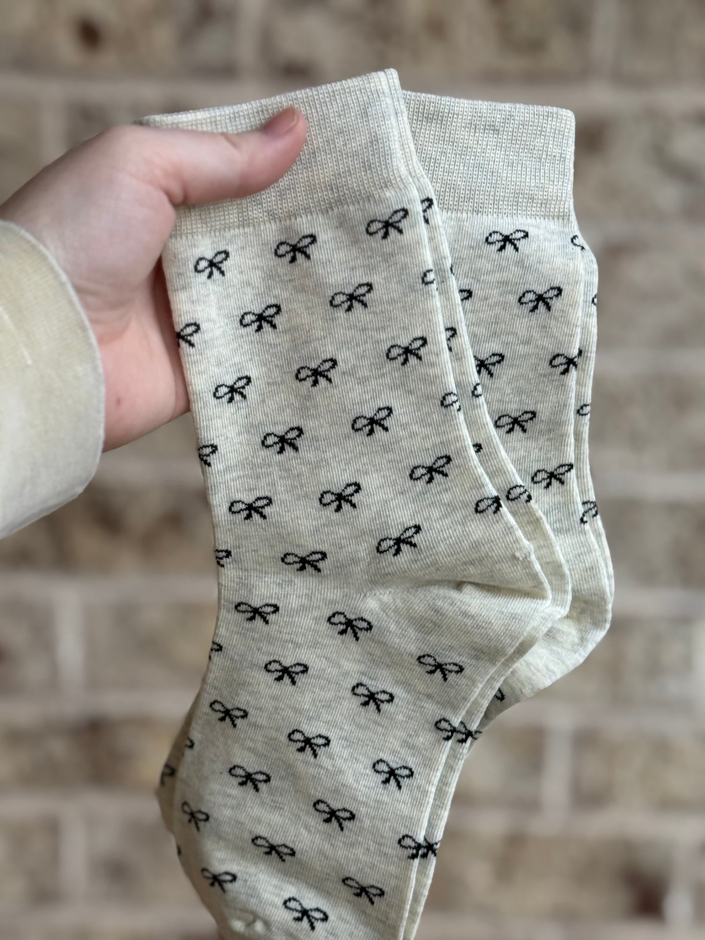 White Bow Socks