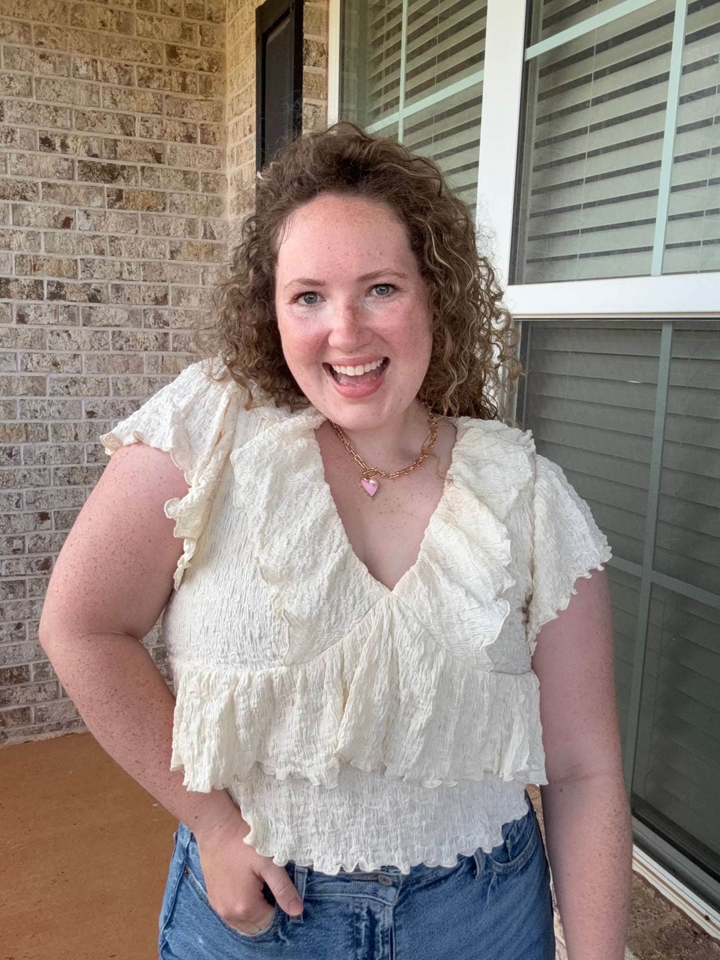 Buttercream Ruffle Top