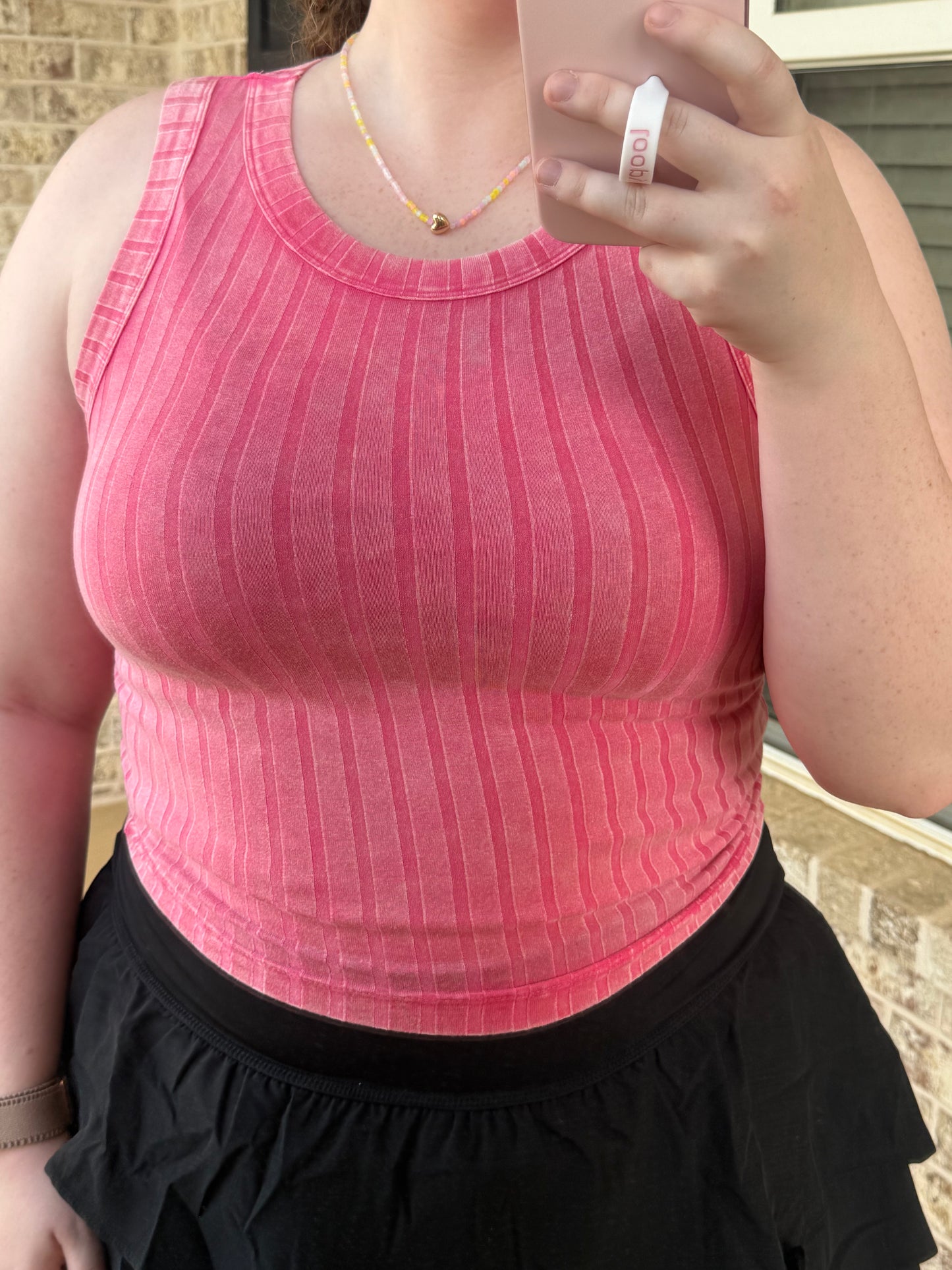Pretty in Pink ribbed tank