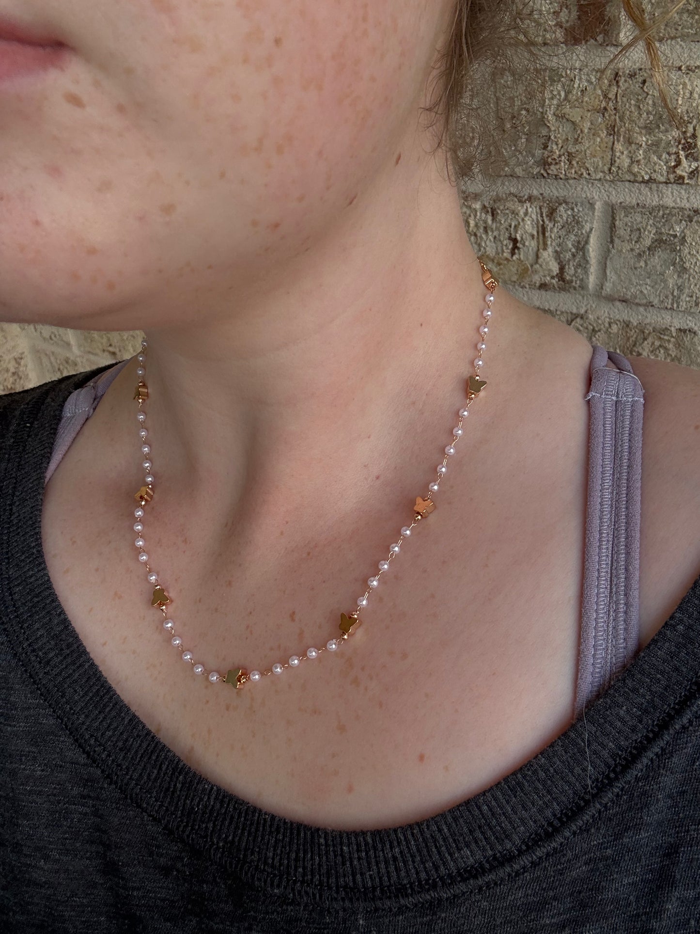 Pearl Butterfly Necklace