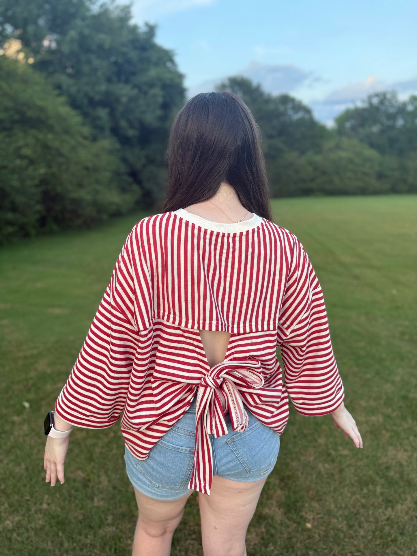 Striped Bow Tee