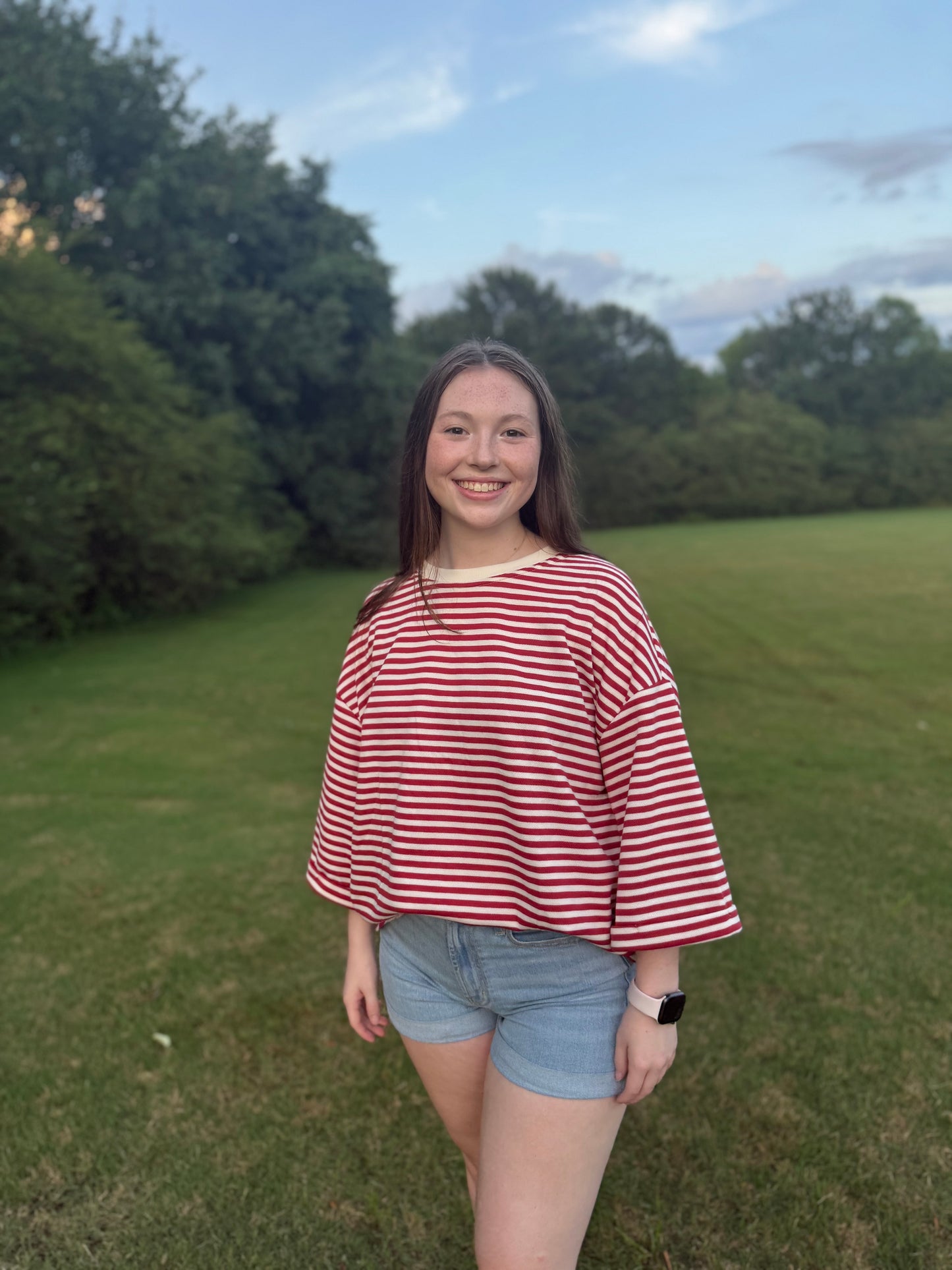 Striped Bow Tee